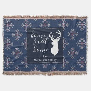 Weihnachtskitten Ugly Sweater Pattern Marine Decke