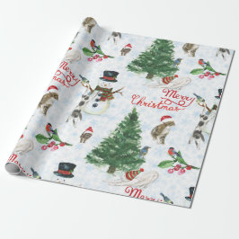 Weihnachtskitten und Schneemänner Geschenkpapier