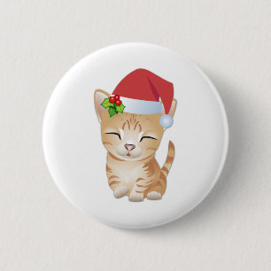 Weihnachtskitty-Katzen-Geschenk-Button-Brosche Button