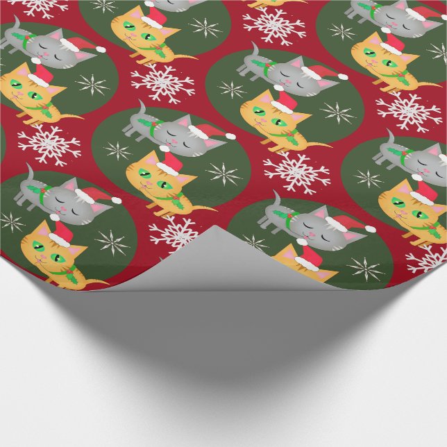 Weihnachtskitty-Katzen-niedliches Geschenkpapier (Ecke)