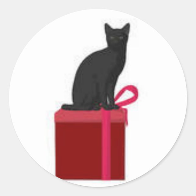 Weihnachtskitty Runder Aufkleber (Vorderseite)