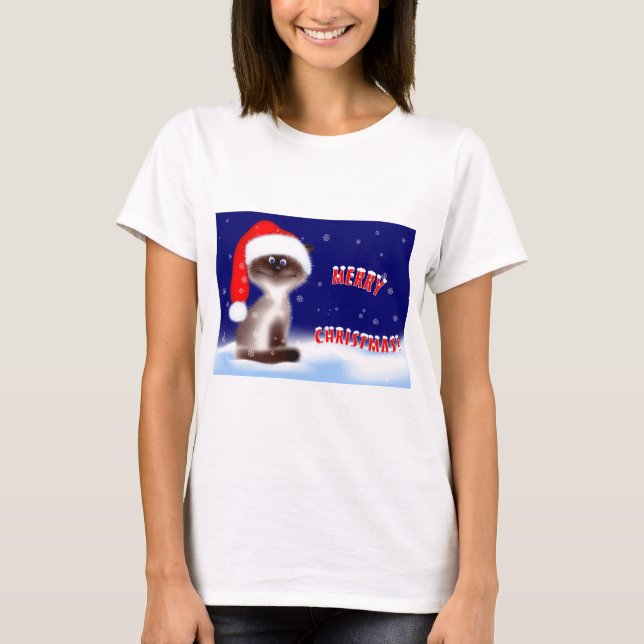 Weihnachtskitty-T - Shirt für Frauen (Vorderseite)