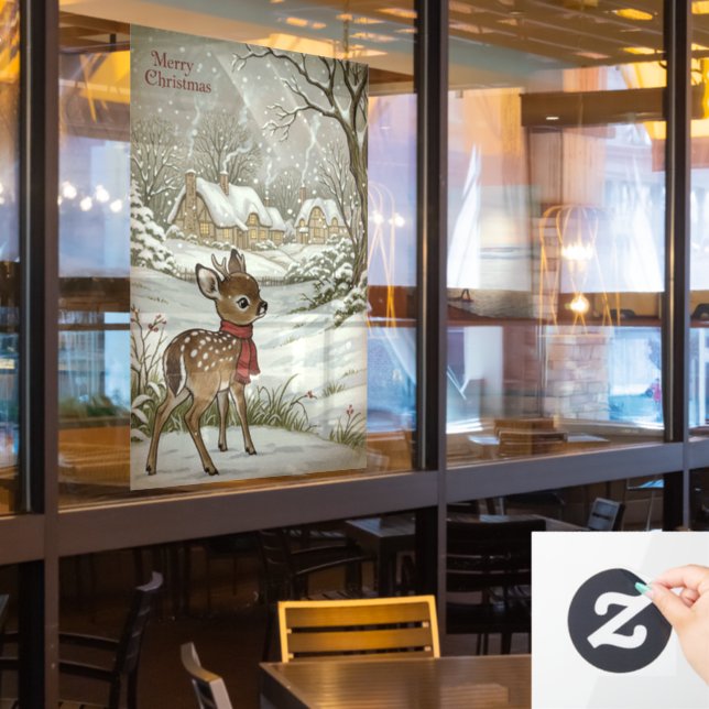 Weihnachtsklammer Fensteraufkleber (Restaurantfenster)