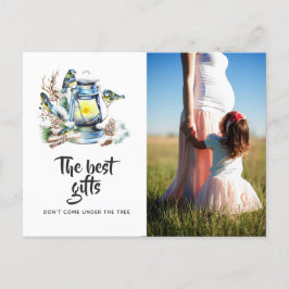 Weihnachtsklangen in Aquarellfarben erwarten Foto Ankündigungspostkarte