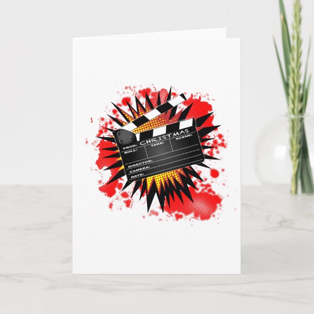 Weihnachtsklapperboard Feiertagskarte (Vorderseite)