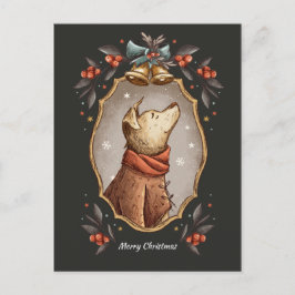 Weihnachtsklassiker Vintager Hund Feiertagspostkarte