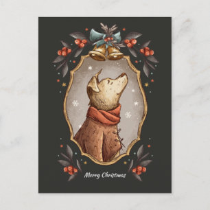 Weihnachtsklassiker Vintager Hund Feiertagspostkarte