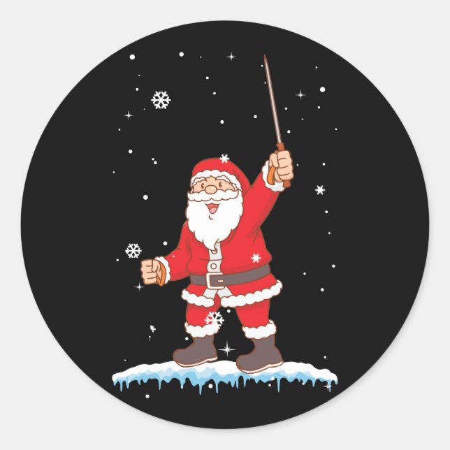 Weihnachtsklaus zum Weihnachtsgottessport Runder Aufkleber (Vorderseite)