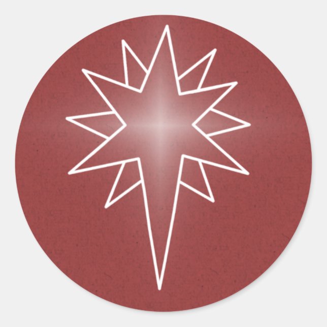 Weihnachtskleber der Nordsterne, Rot Runder Aufkleber (Vorderseite)