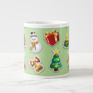 Weihnachtskleber Feste Muster Jumbo-Tasse