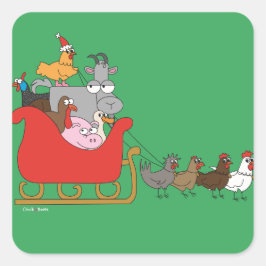 Weihnachtskleber für die Landwirtschaft Quadratischer Aufkleber