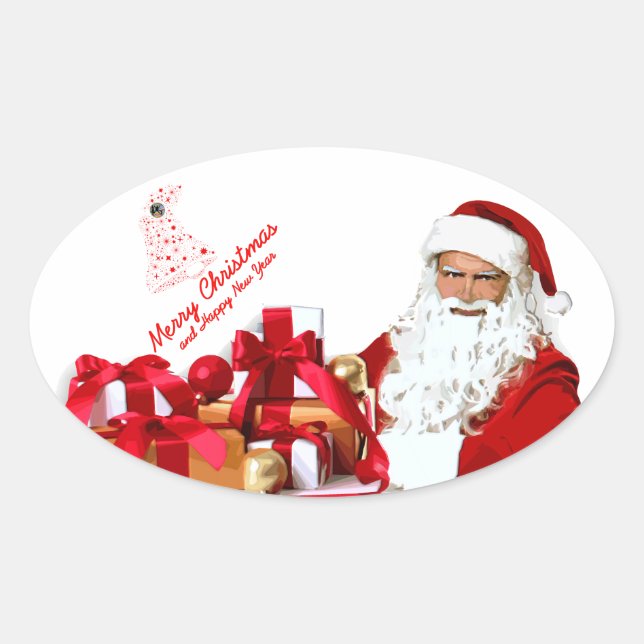 Weihnachtskleber, glänzend ovaler aufkleber (Vorderseite)