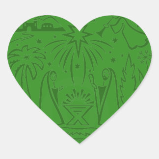 Weihnachtskleber Herz-Aufkleber