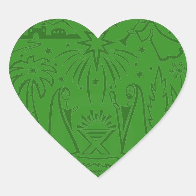 Weihnachtskleber Herz-Aufkleber (Vorderseite)