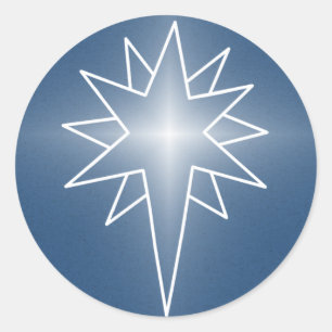 Weihnachtskleber im Norden, Royal Blue Runder Aufkleber