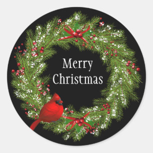 Weihnachtskleber-Kranz Runder Aufkleber