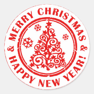 Weihnachtskleber oder Siegel Runder Aufkleber