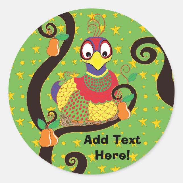 Weihnachtskleber. Personalisiere Runder Aufkleber (Vorderseite)