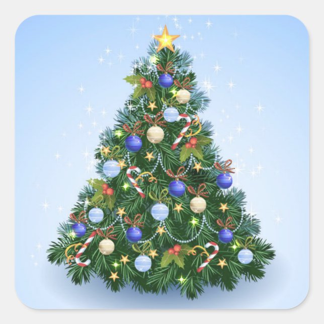 Weihnachtskleber Quadratischer Aufkleber (Vorderseite)