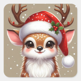 Weihnachtskleber Quadratischer Aufkleber