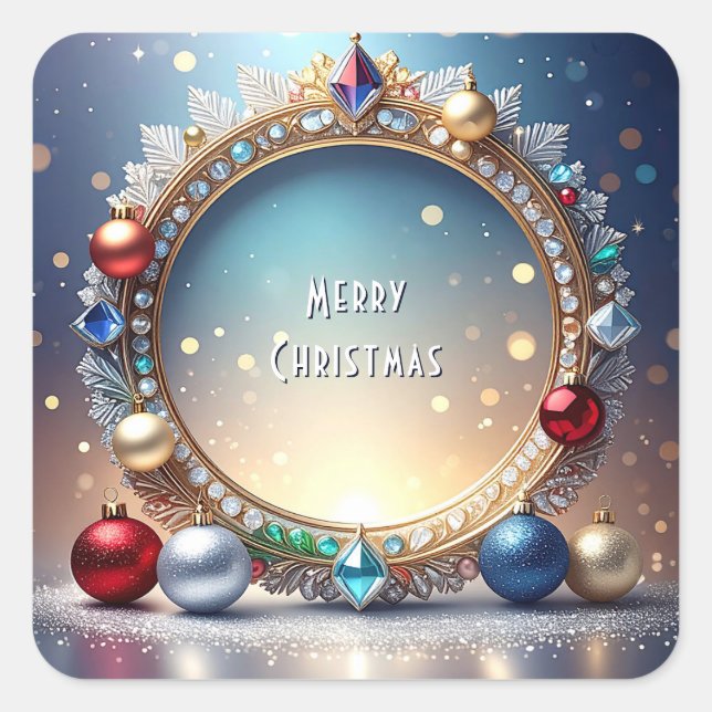 Weihnachtskleber Quadratischer Aufkleber (Vorderseite)