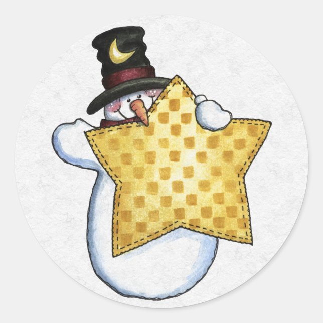 Weihnachtskleber Runder Aufkleber (Vorderseite)