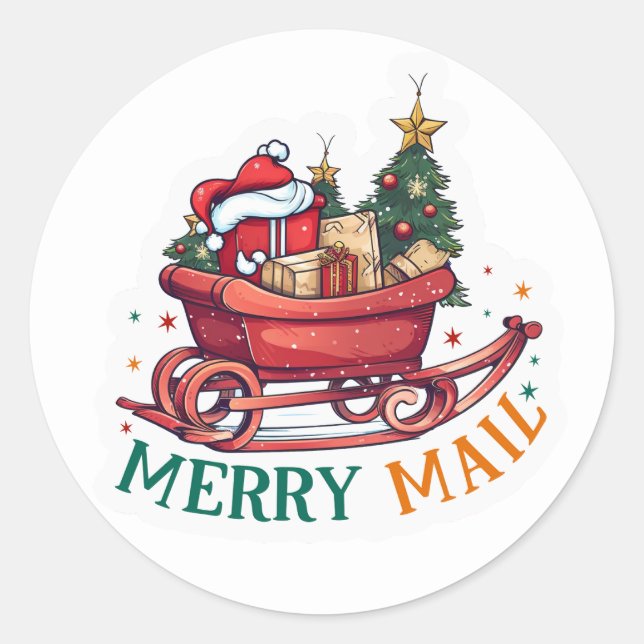 Weihnachtskleber Runder Aufkleber (Vorderseite)