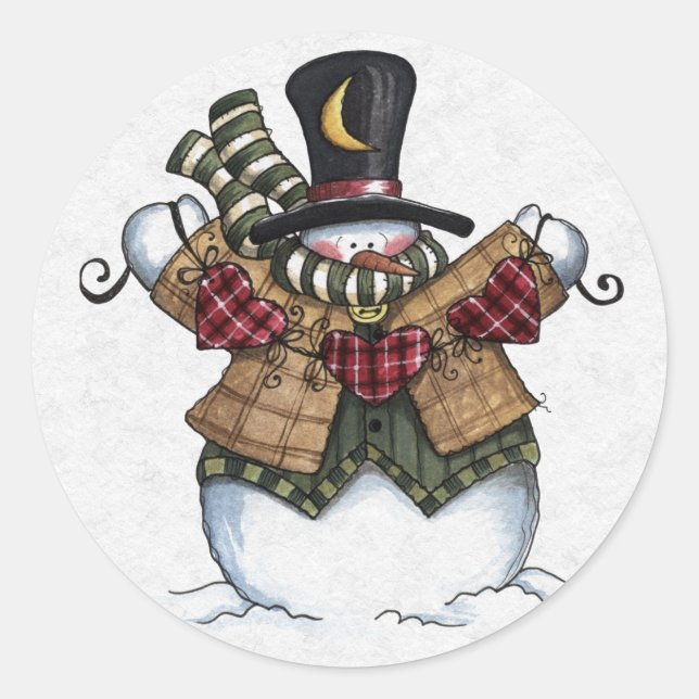 Weihnachtskleber Runder Aufkleber (Vorderseite)