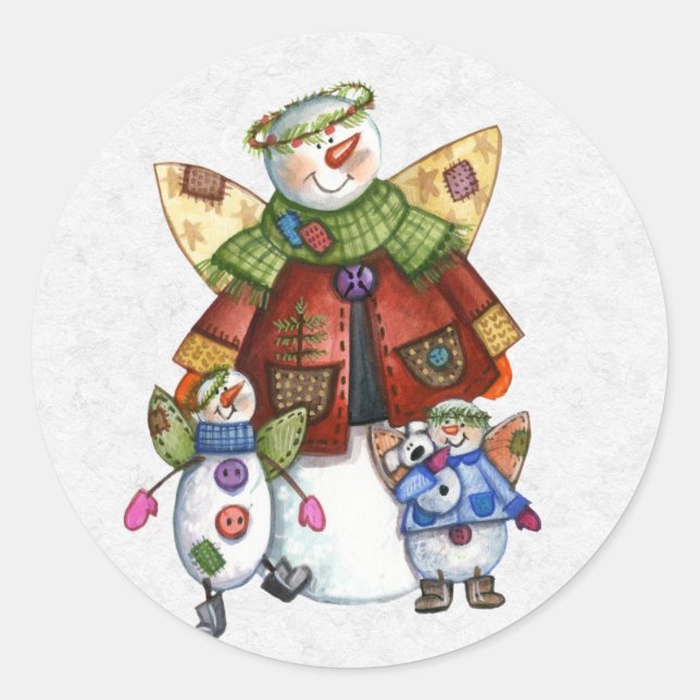 Weihnachtskleber Runder Aufkleber (Vorderseite)