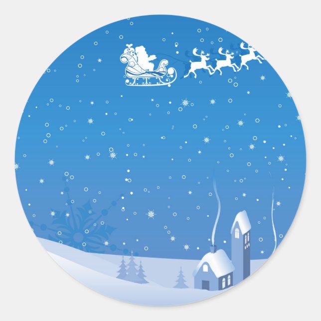 Weihnachtskleber Runder Aufkleber (Vorderseite)