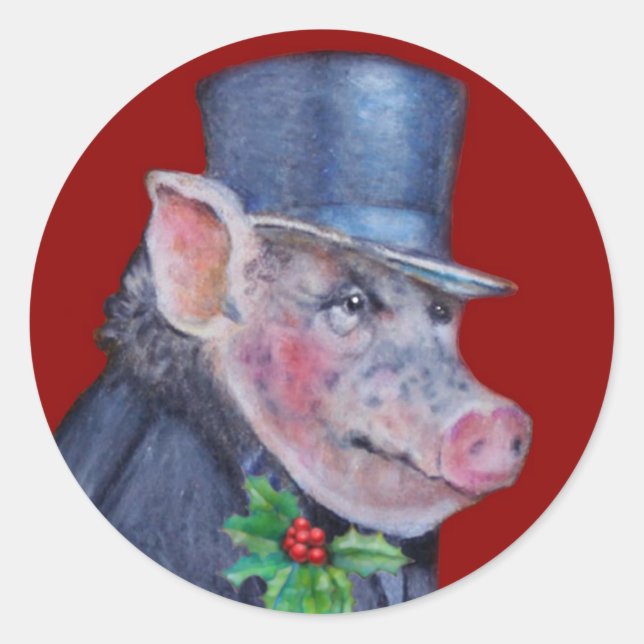 Weihnachtskleber Runder Aufkleber (Vorderseite)