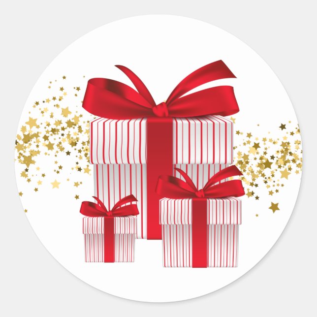 Weihnachtskleber Runder Aufkleber (Vorderseite)