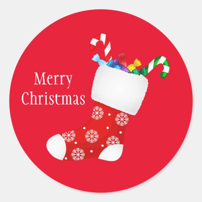 Weihnachtskleber Runder Aufkleber (Vorderseite)