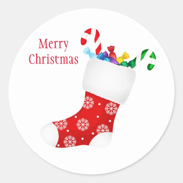 Weihnachtskleber Runder Aufkleber (Vorderseite)