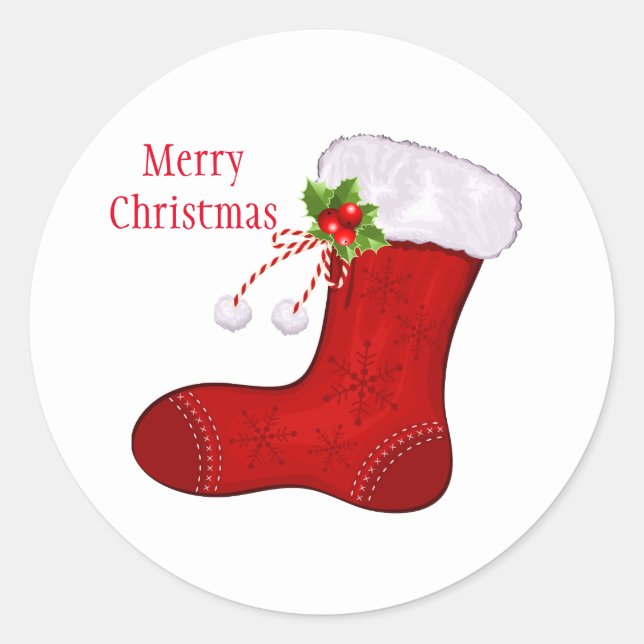 Weihnachtskleber Runder Aufkleber (Vorderseite)