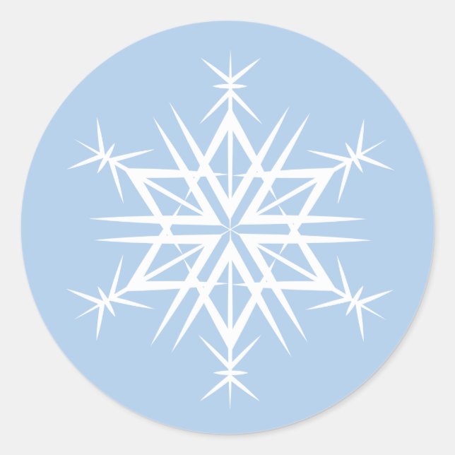 Weihnachtskleber-Snowflake Runder Aufkleber (Vorderseite)