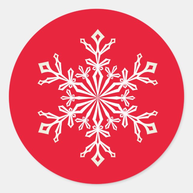 Weihnachtskleber-Snowflake Runder Aufkleber (Vorderseite)
