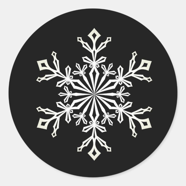 Weihnachtskleber-Snowflake Runder Aufkleber (Vorderseite)