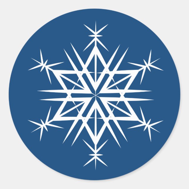 Weihnachtskleber-Snowflake Runder Aufkleber (Vorderseite)