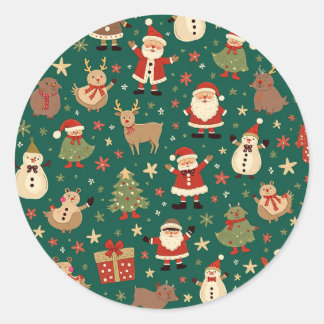 Weihnachtskleber und -marken runder aufkleber