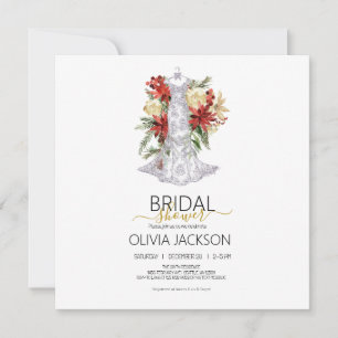 Weihnachtskleid Brautdusche Einladung