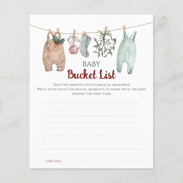 Weihnachtskleidung Baby Bucket Liste (Vorderseite)