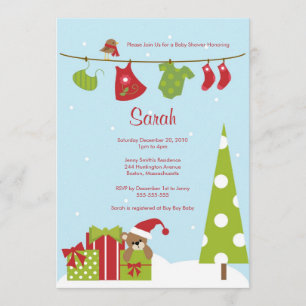 Weihnachtskleidung Kinderdusche Einladung