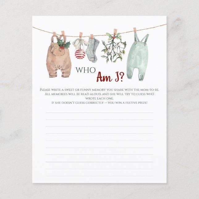 Weihnachtskleidung Wer bin ich? (Vorderseite)