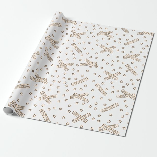 Weihnachtsknacker Gold Toile Geschenkpapier (Ungerollt)