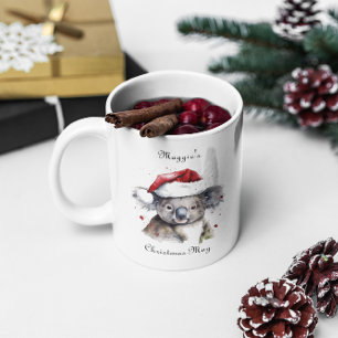 Weihnachtskoala, anpassbar zweifarbige tasse