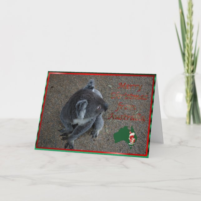Weihnachtskoala australisches feiertagskarte (Vorderseite)