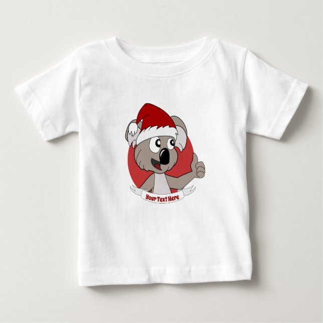 Weihnachtskoala-Cartoon Baby T-shirt (Vorderseite)