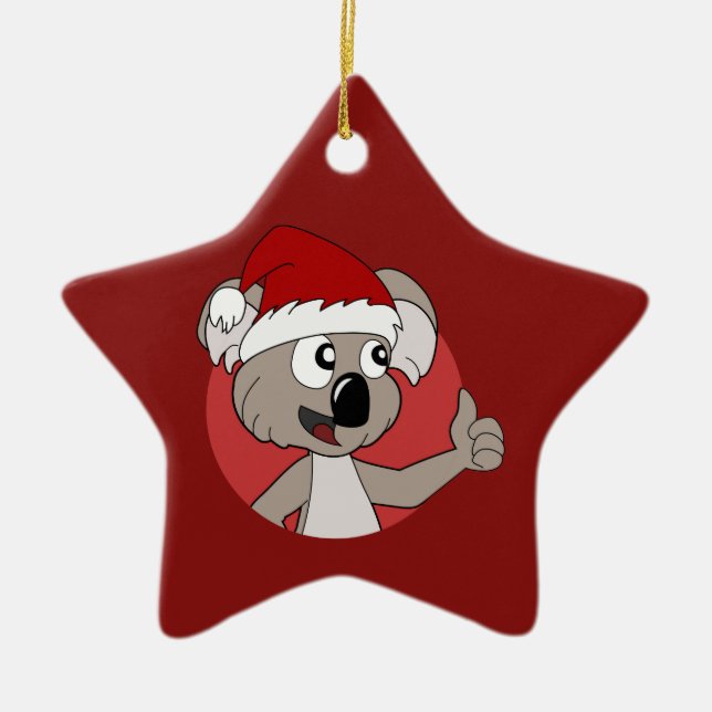 Weihnachtskoala Cartoon Keramik Ornament (Vorne)