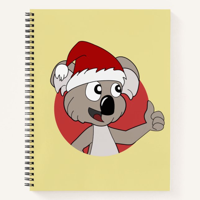 Weihnachtskoala-Cartoon Notizbuch (Vorderseite)
